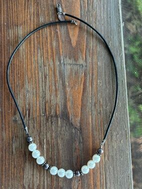 Morgan Sterling Silver Corded Pearl Necklace